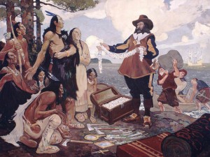 Champlain qui échange avec les Indiens Library and Archives Canada, Acc. No. 1972-26-1457