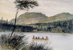 Le portage de Joachim, camp de bûcherons, près de la rivière des Outaouais. Bibliothèque et Archives Canada, no d'acc 1983-47-47